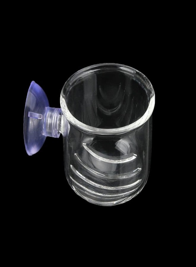 Caylingdee Glass Aquarium Red Worm Fish Feeder Cone Feeder Red Worm Fish Tank Plant Shrimp Feeder Cup Fish Feeding Cup with Suction for Aquarium Fish Tank - Image 1